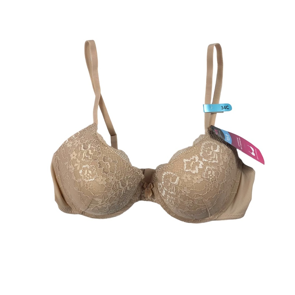Maidenform Lace Demi Coverage Push Up Sz 34C